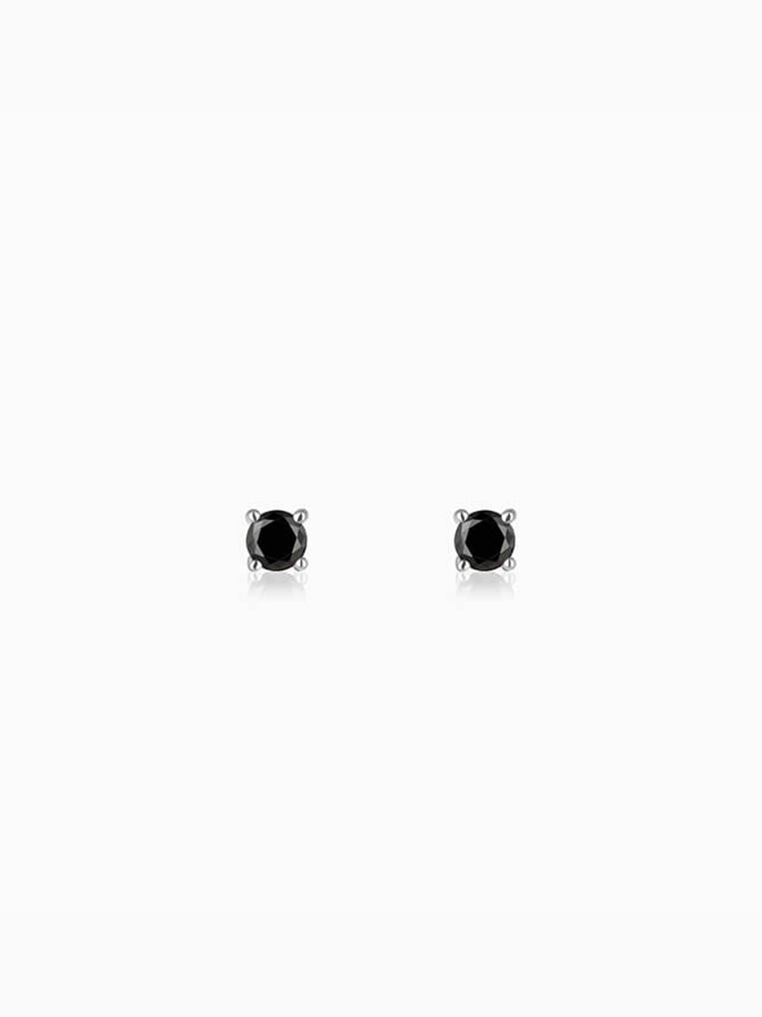 Silver Black Lover Stud Earrings
