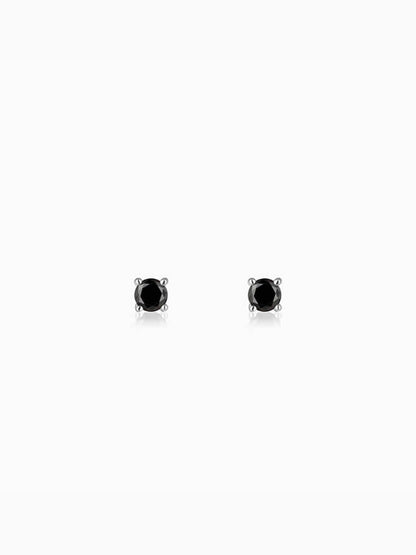 Silver Black Lover Stud Earrings