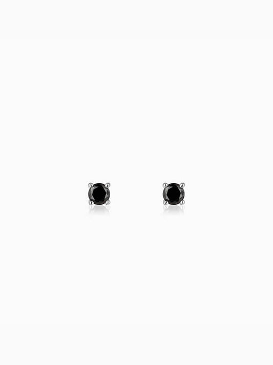 Silver Black Lover Stud Earrings
