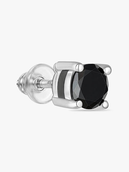 Silver Black Lover Stud Earrings