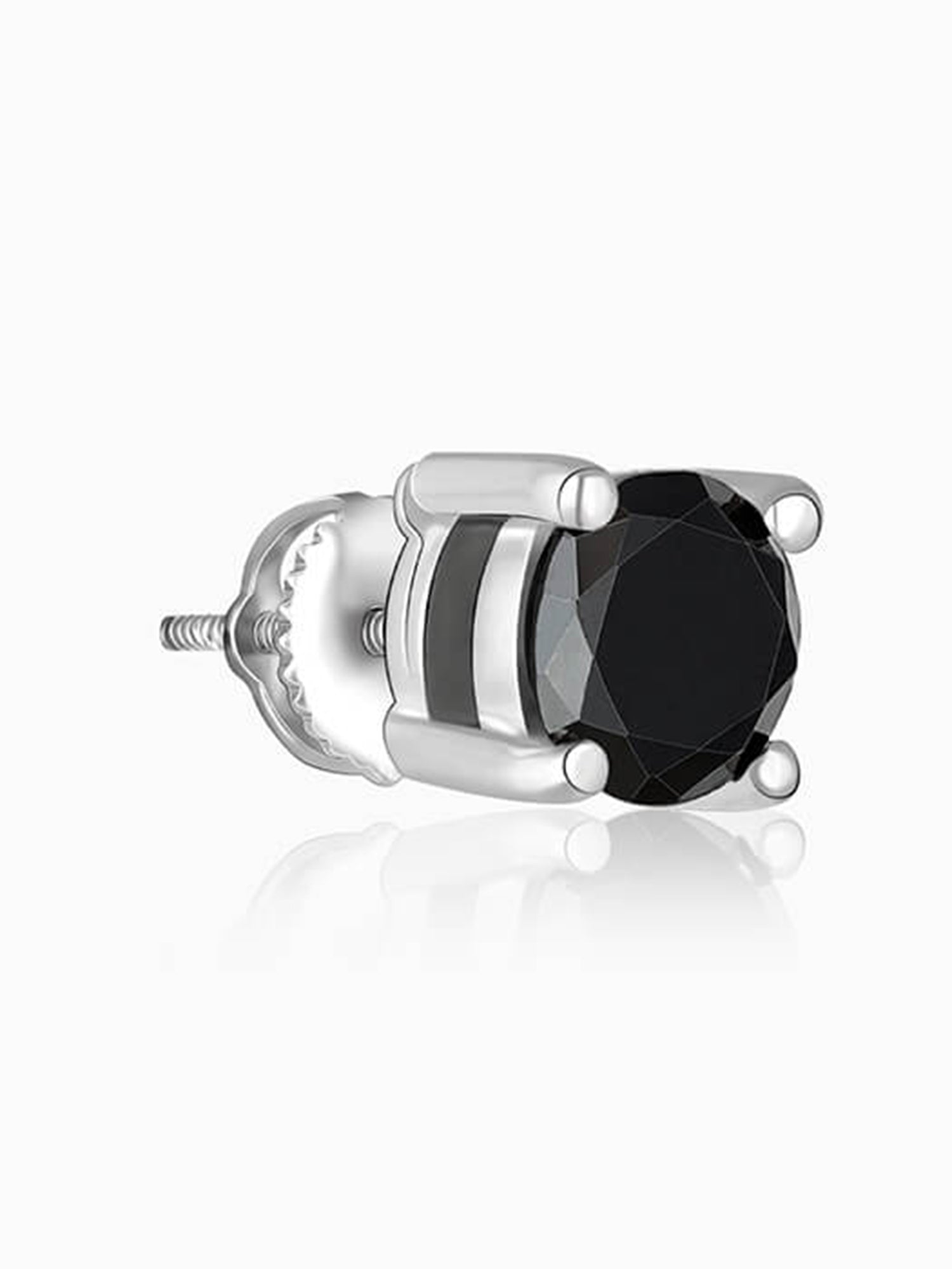 Silver Black Lover Stud Earrings