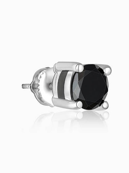 Silver Black Lover Stud Earrings