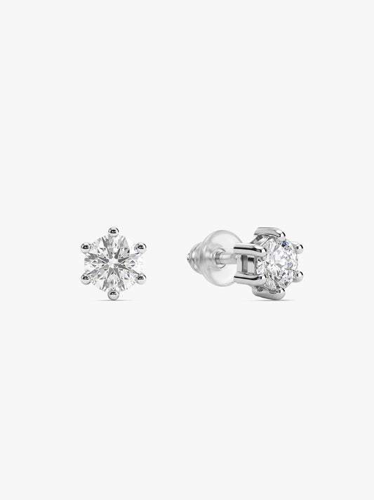 Silver Zircon Bubble Stud Earrings