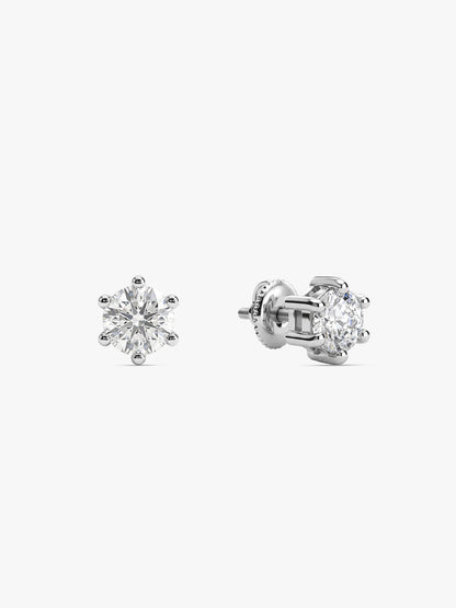 Silver Zircon Bubble Stud Earrings