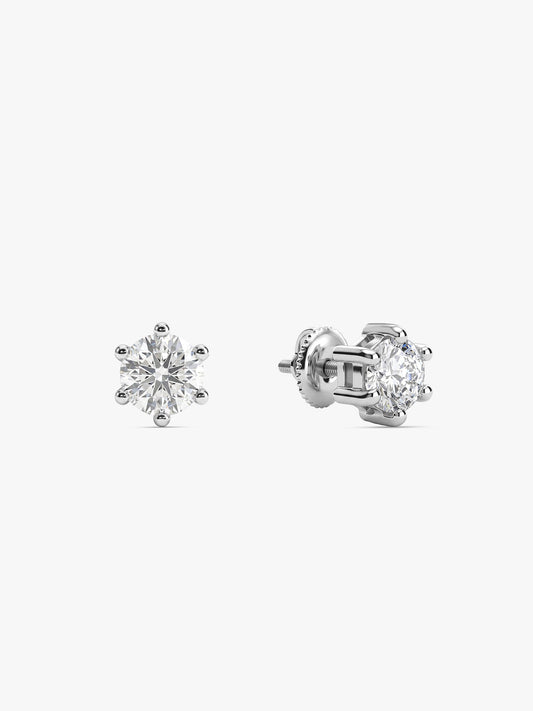 Silver Zircon Bubble Stud Earrings