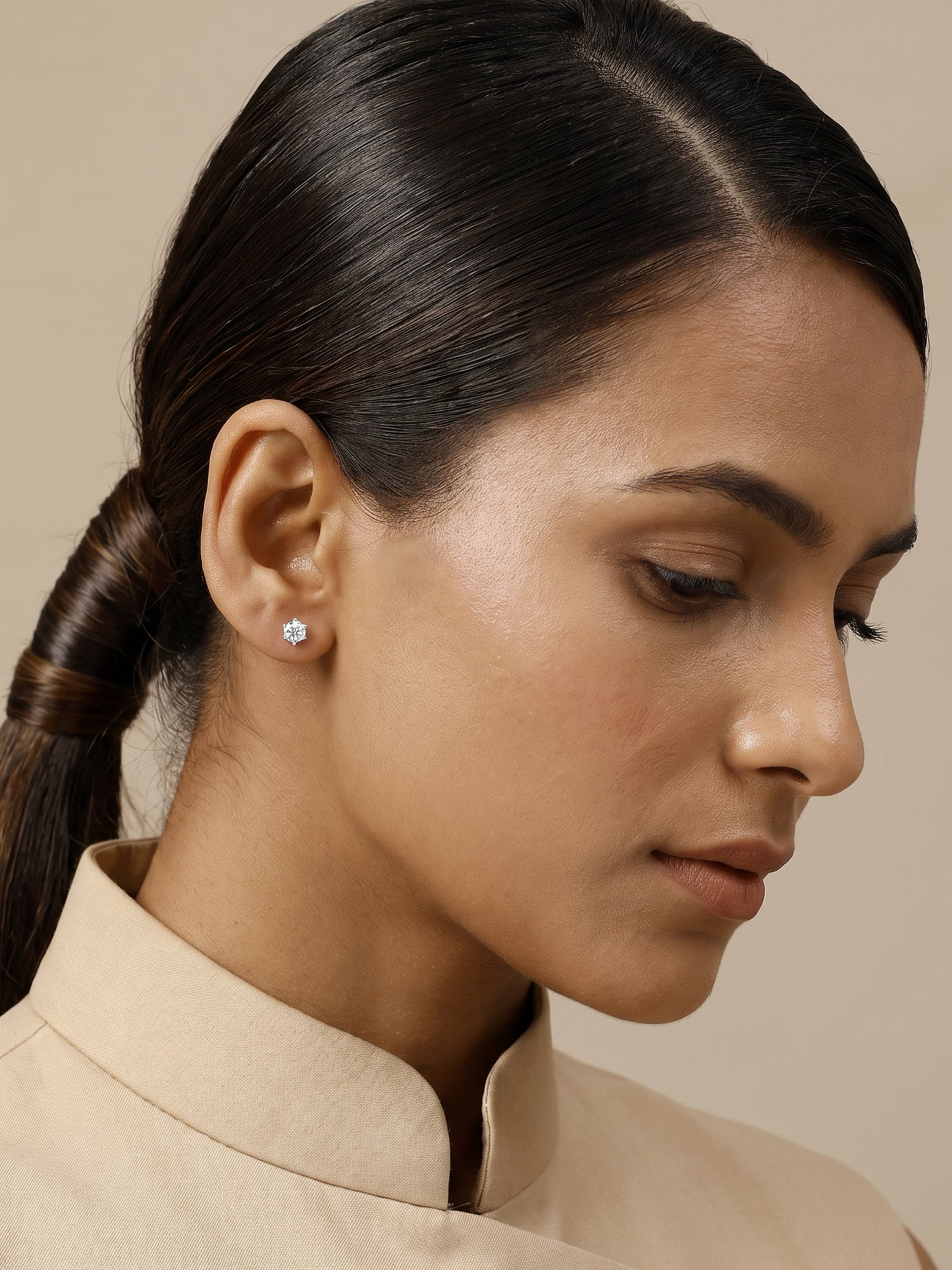 Silver Zircon Bubble Stud Earrings