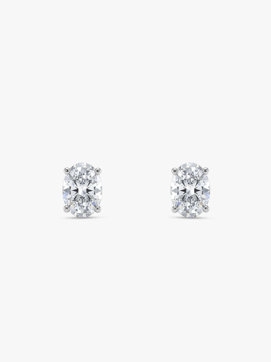 Silver Zircon Classic Stud Earrings