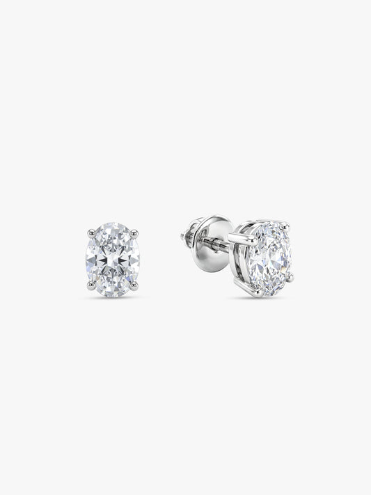 Silver Zircon Classic Stud Earrings