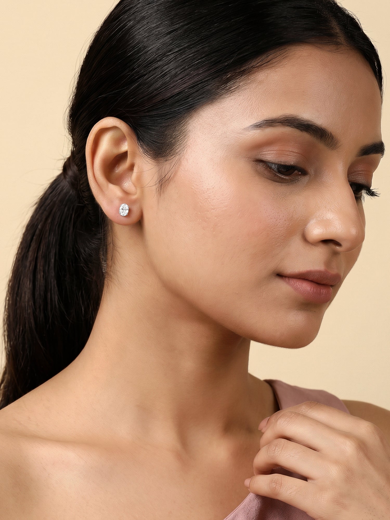 Silver Zircon Classic Stud Earrings
