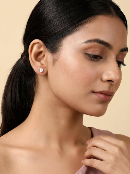 Silver Zircon Classic Stud Earrings
