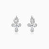 Silver Iris Flower Earrings