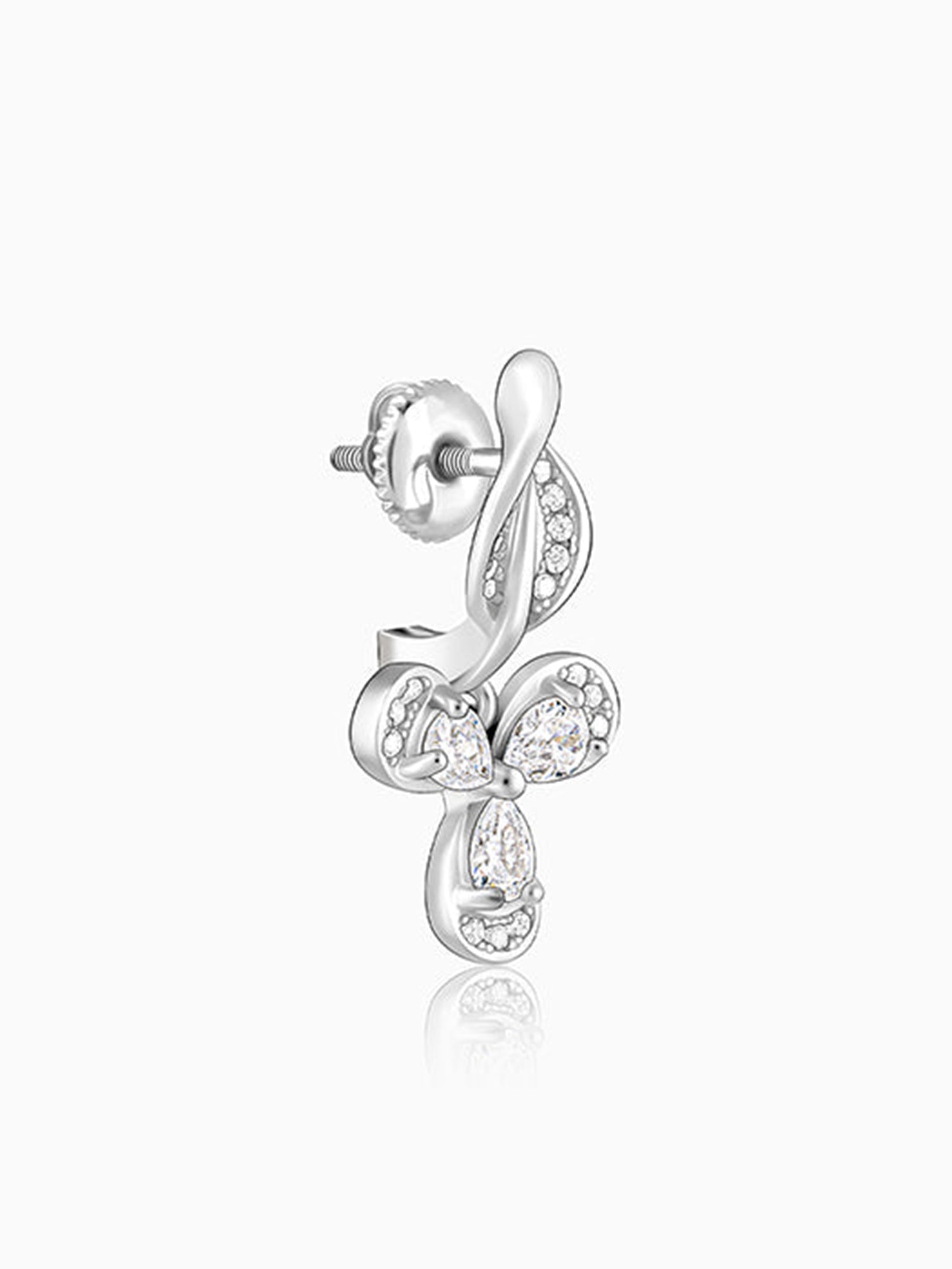 Silver Iris Flower Earrings