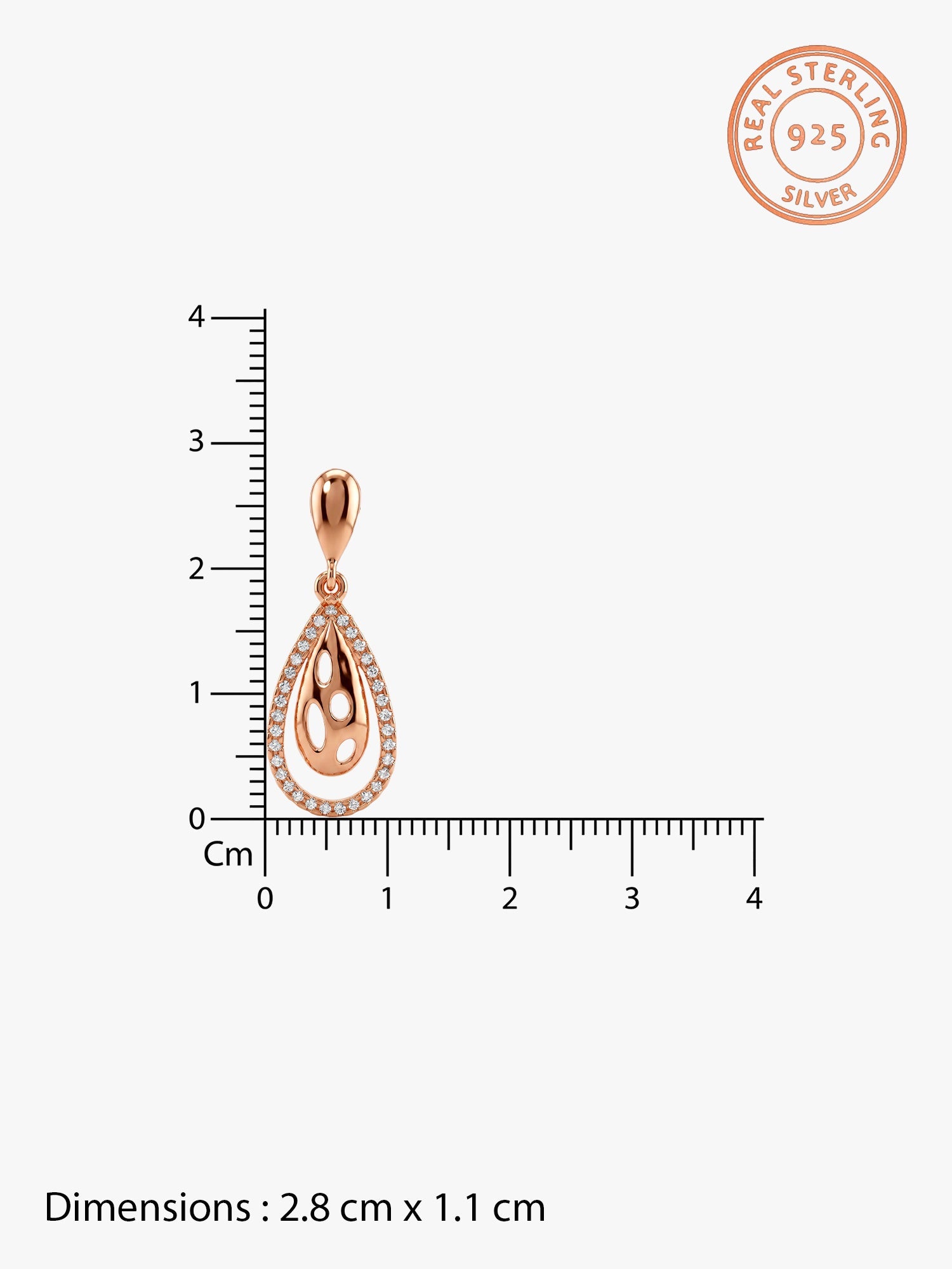 Rose Gold Intricate Teardrop Earrings