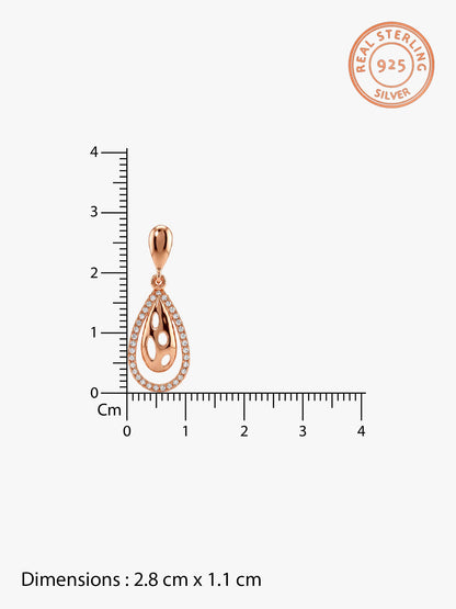 Rose Gold Intricate Teardrop Earrings