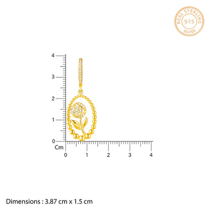 Golden Rosy Romance Earrings