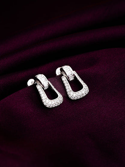 Silver Bold Drop Earrings