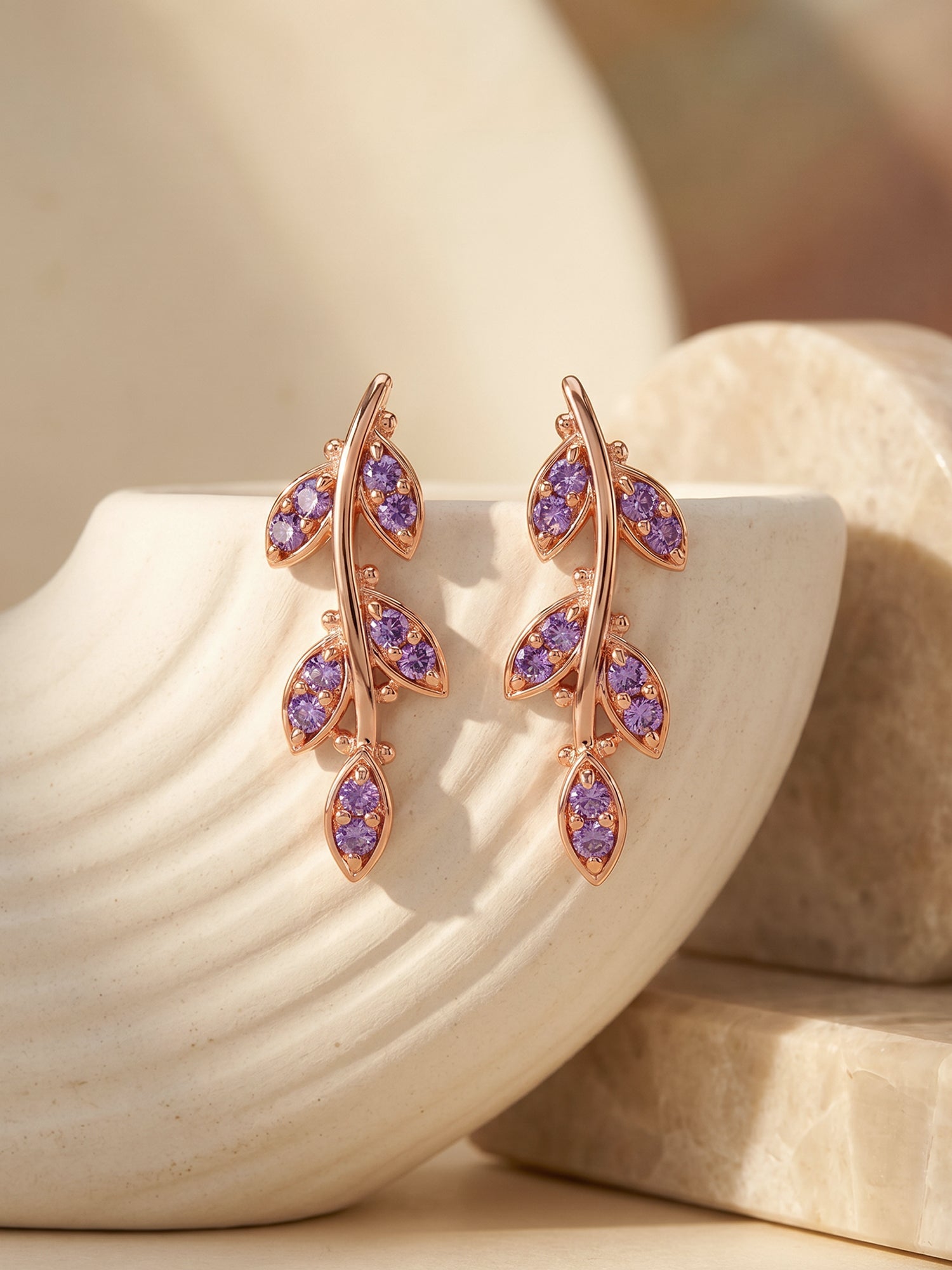 Rose Gold French Beauty Earrings