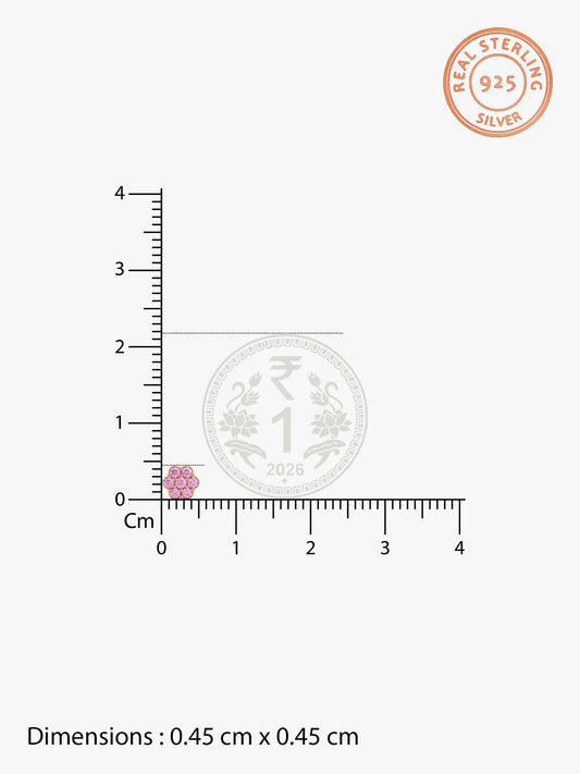 Rose Gold Baby Pink Flower Stud Kids Earrings