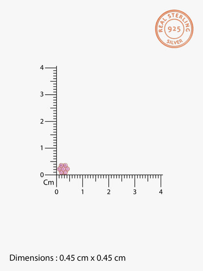 Rose Gold Baby Pink Flower Stud Kids Earrings