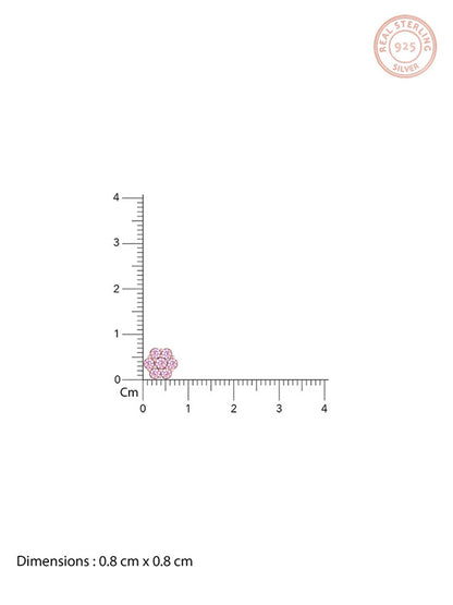 Rose Gold Baby Pink Big Flower Stud Earrings