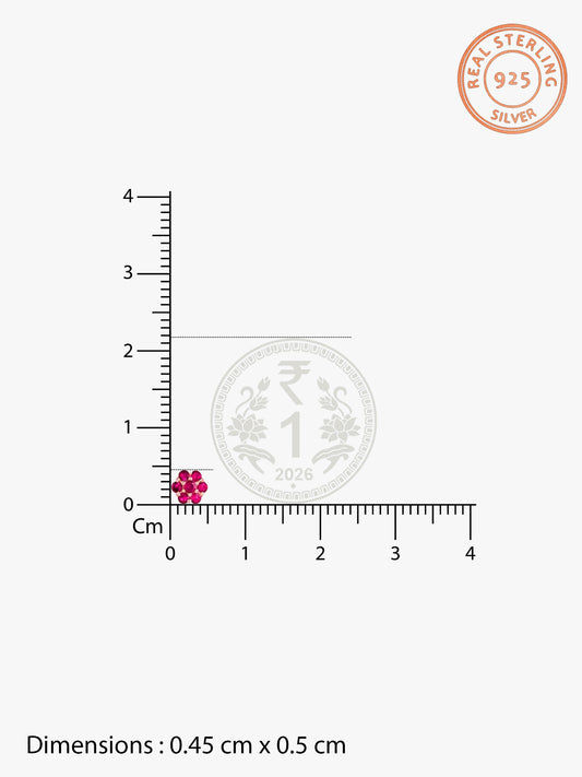 Rose Gold Magenta Flower Stud Kids Earrings