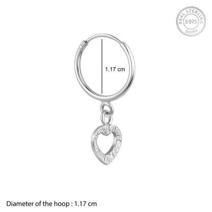 Silver Small Heart Drop Earrings