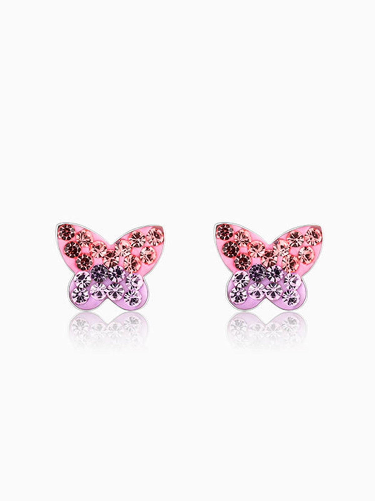 Silver Sparkly Butterfly Kids Earrings (4-12 yrs)