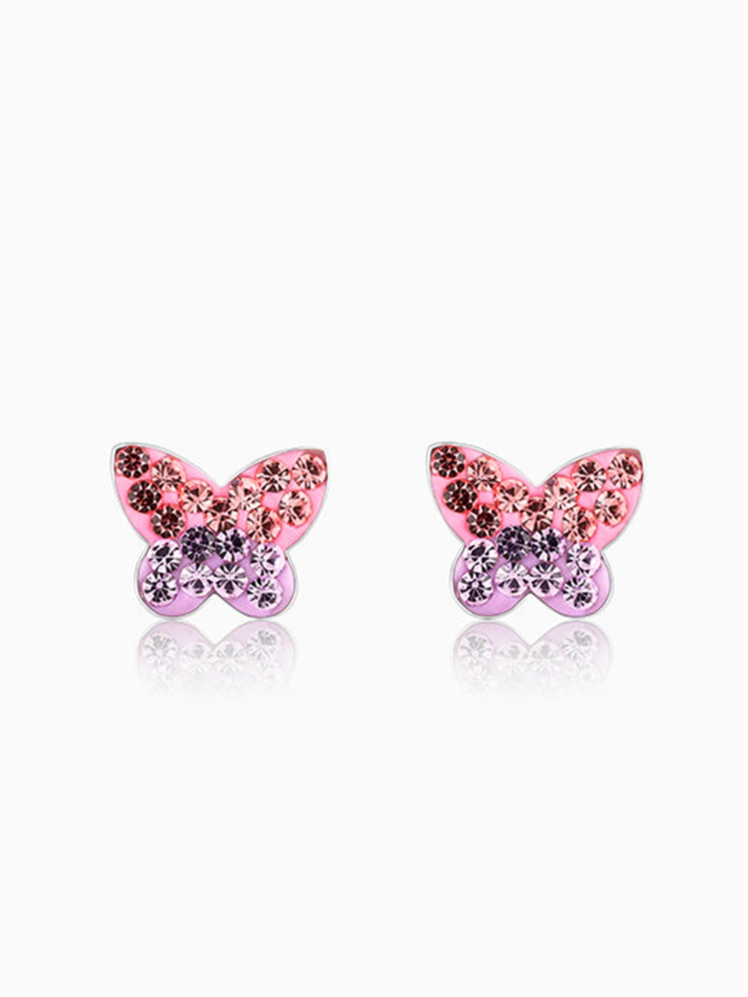 Silver Sparkly Butterfly Kids Earrings (4-12 yrs)
