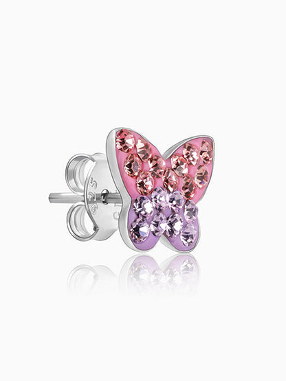 Silver Sparkly Butterfly Kids Earrings (4-12 yrs)