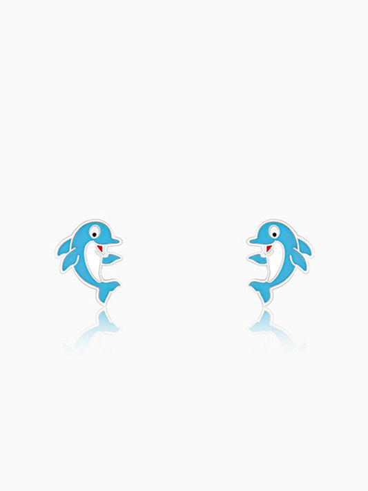 Silver Magic Dolphin Kids Earrings (4-12 yrs)