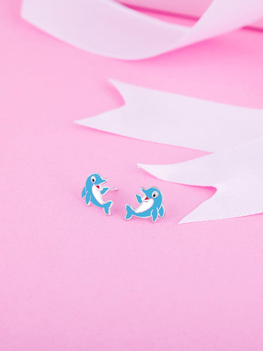 Silver Magic Dolphin Kids Earrings (4-12 yrs)
