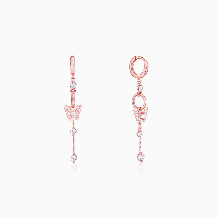 Rose Gold Charming Butterfly Earrings - Image 1