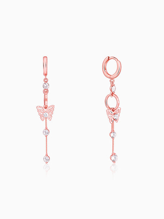 Rose Gold Charming Butterfly Earrings