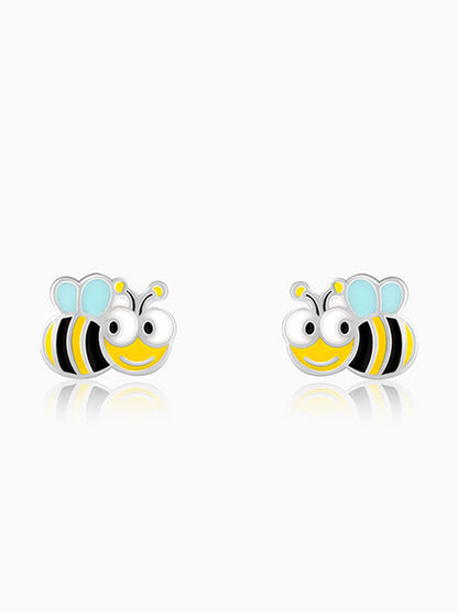 Silver Busy Bee Kids Earrings (4-12 yrs)