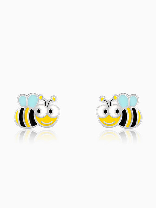 Silver Busy Bee Kids Earrings (4-12 yrs)
