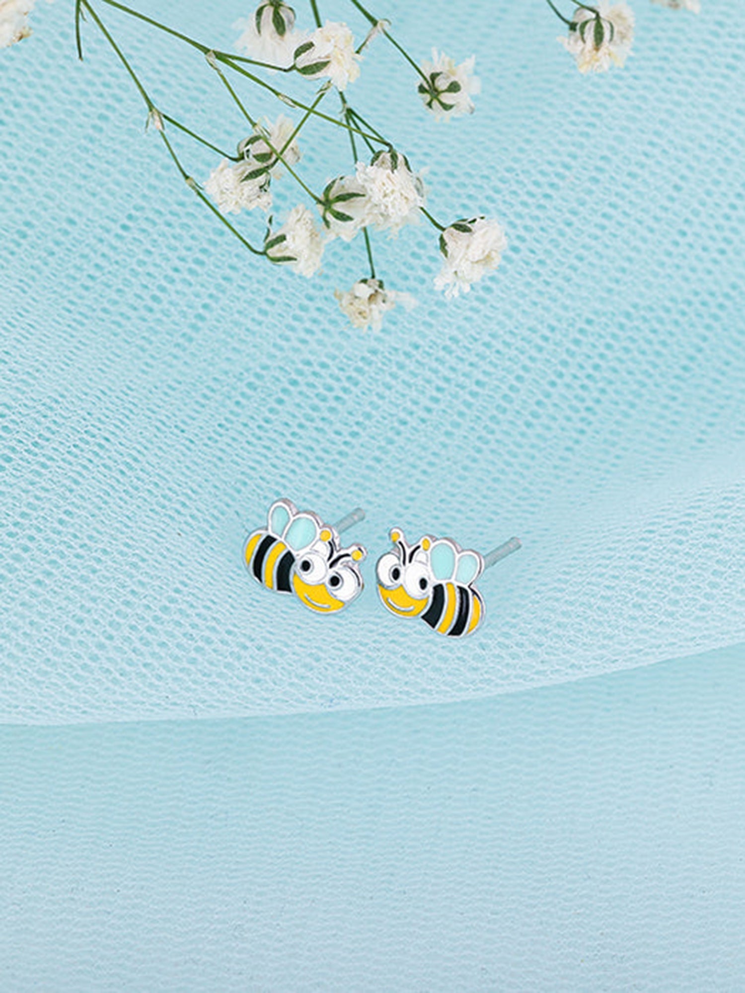 Silver Busy Bee Kids Earrings (4-12 yrs)