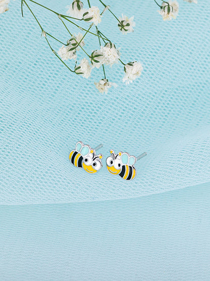 Silver Busy Bee Kids Earrings (4-12 yrs)