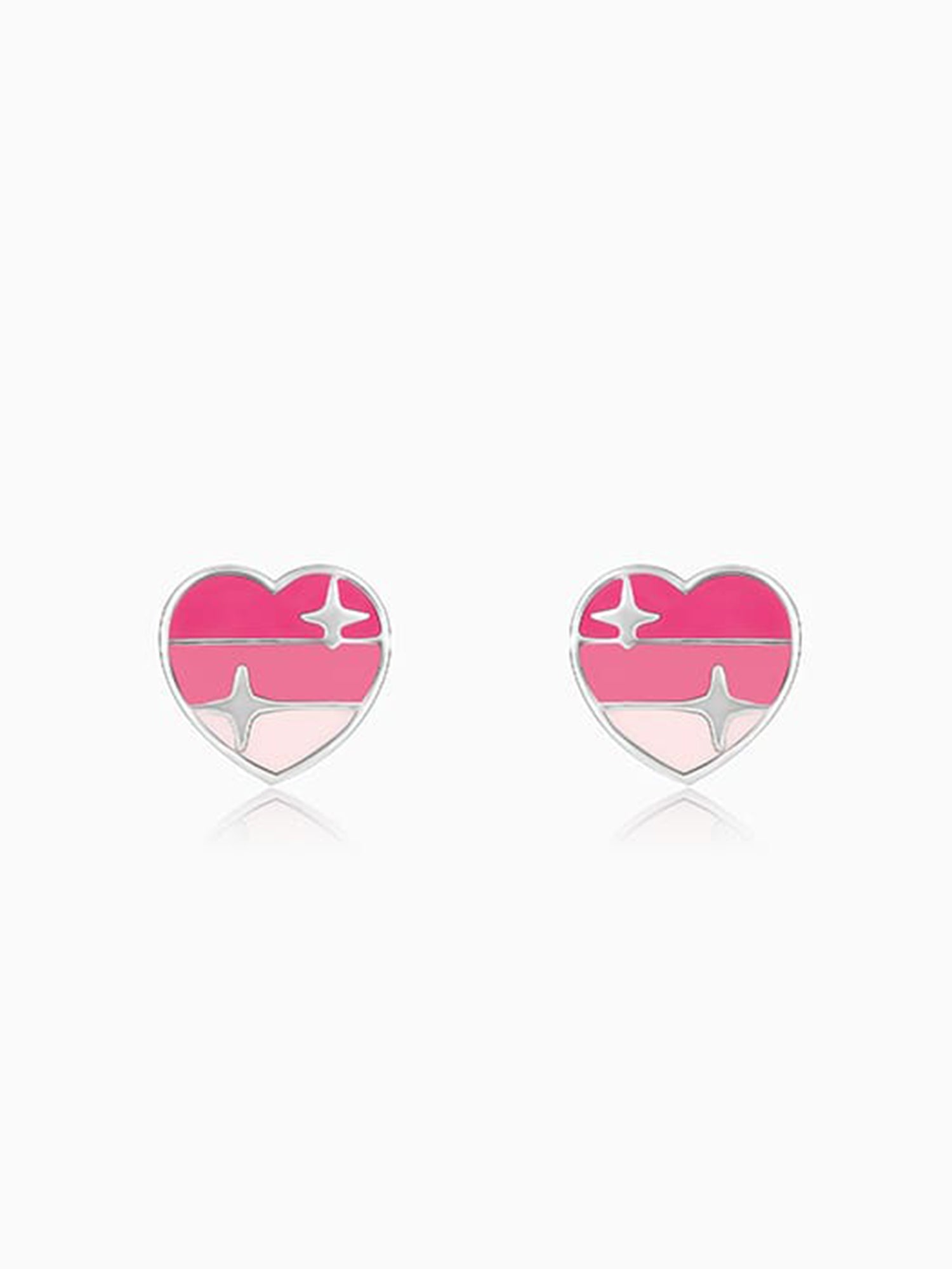 Silver Gradient Heart Kids Earrings (4-12 yrs)