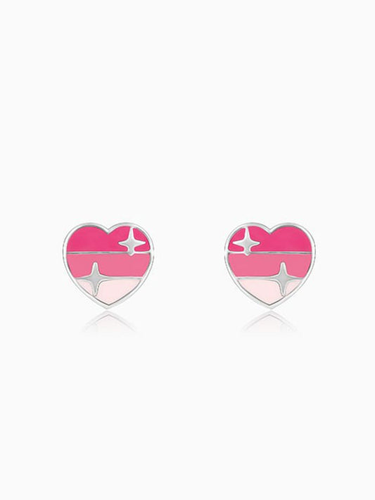 Silver Gradient Heart Kids Earrings (4-12 yrs)