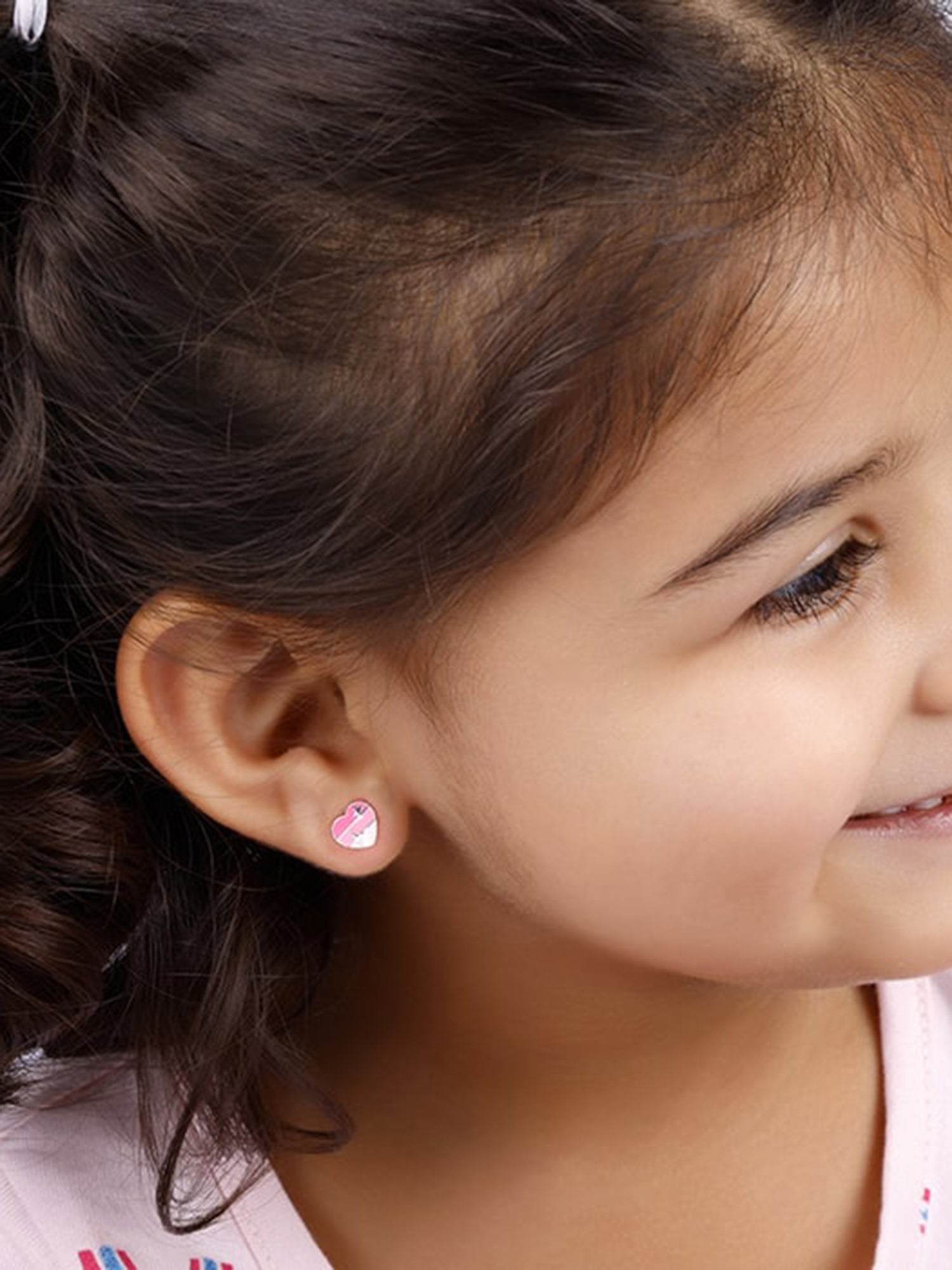 Silver Gradient Heart Kids Earrings (4-12 yrs)
