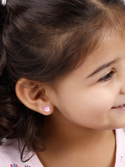Silver Gradient Heart Kids Earrings (4-12 yrs)