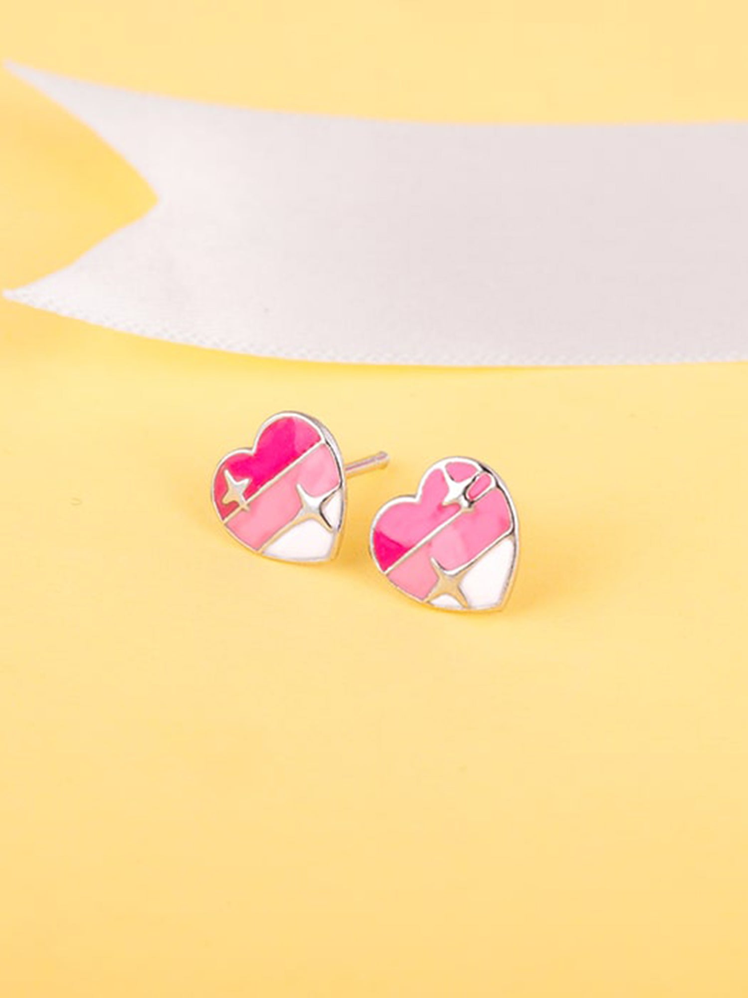 Silver Gradient Heart Kids Earrings (4-12 yrs)