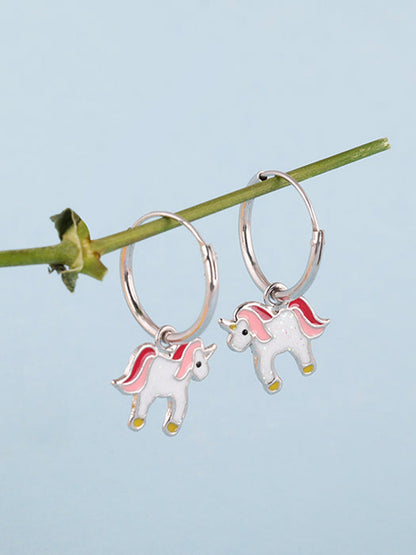 Silver Sweetie Belle Unicorn Kids Earrings (4-12 yrs)