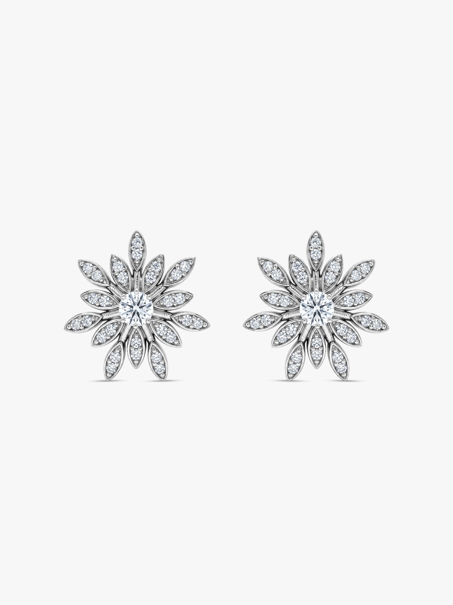 Silver Classic Flower Romance Earrings