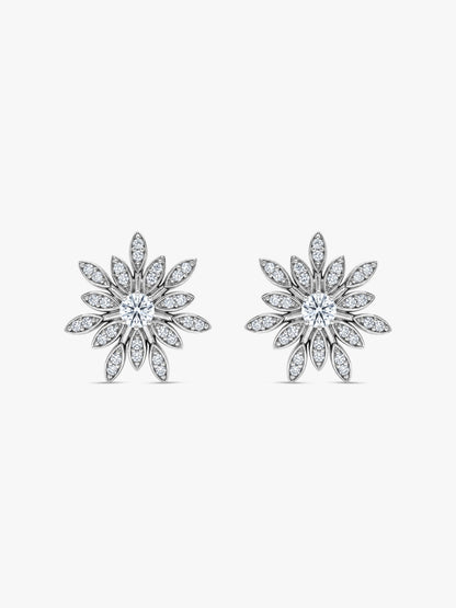Silver Classic Flower Romance Earrings