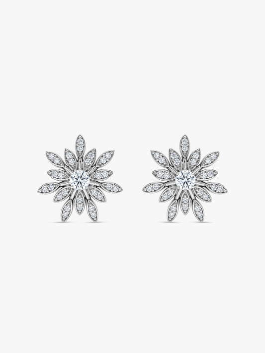 Silver Classic Flower Romance Earrings