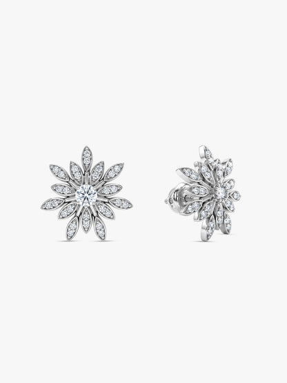 Silver Classic Flower Romance Earrings