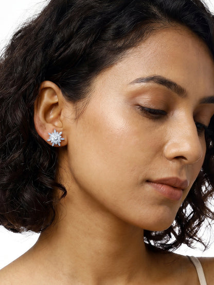 Silver Classic Flower Romance Earrings