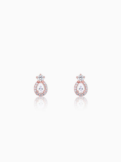 Rose Gold Elegant Pear Drop Earrings