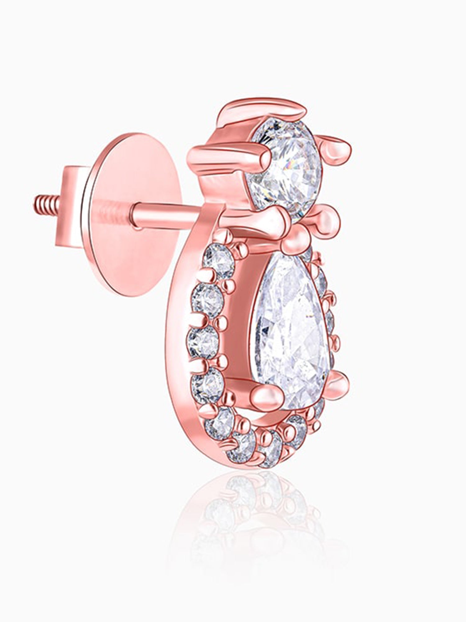 Rose Gold Elegant Pear Drop Earrings